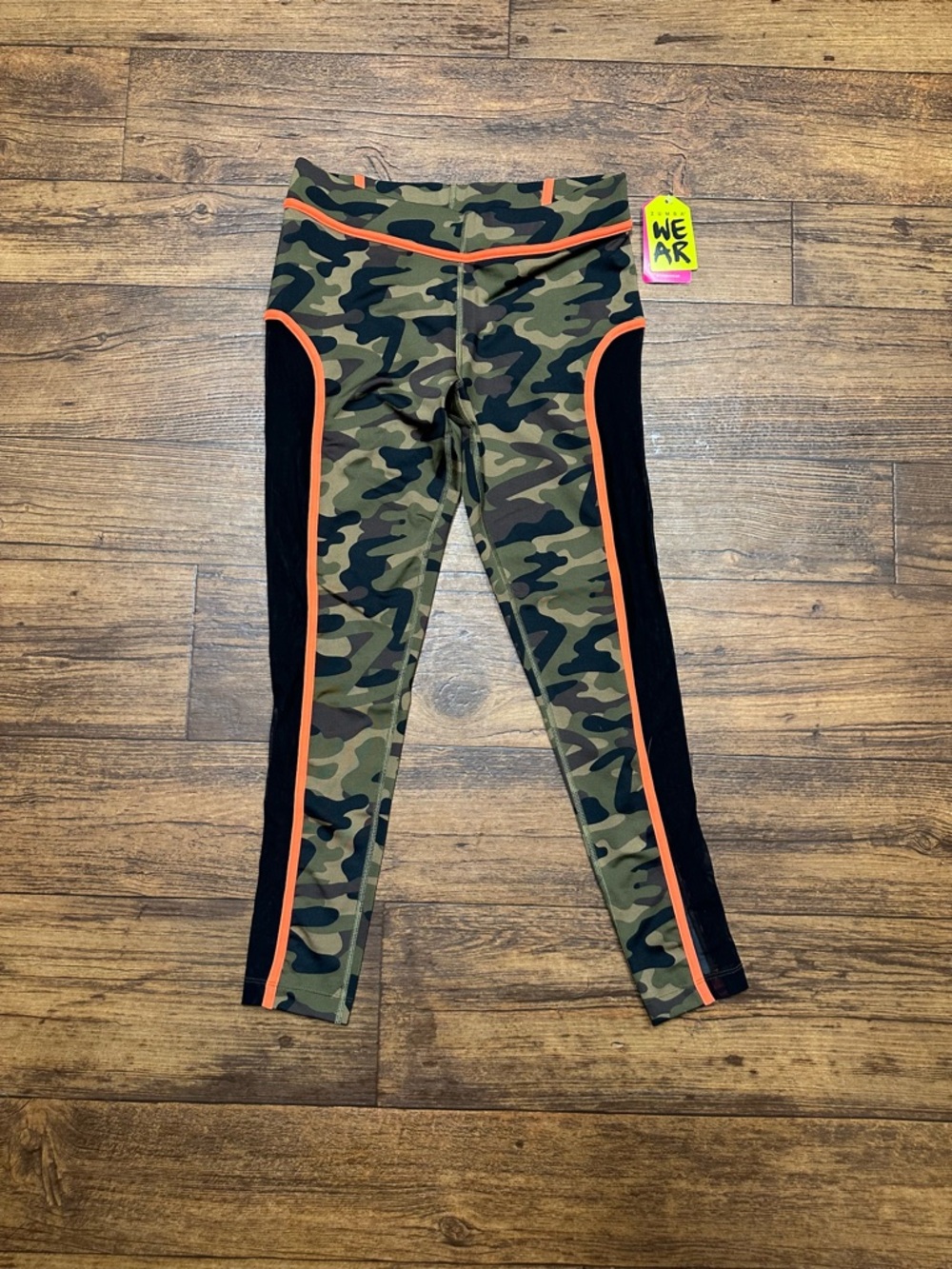 Zumba Fitness Camo mesh panel Leggings with Orange Trim